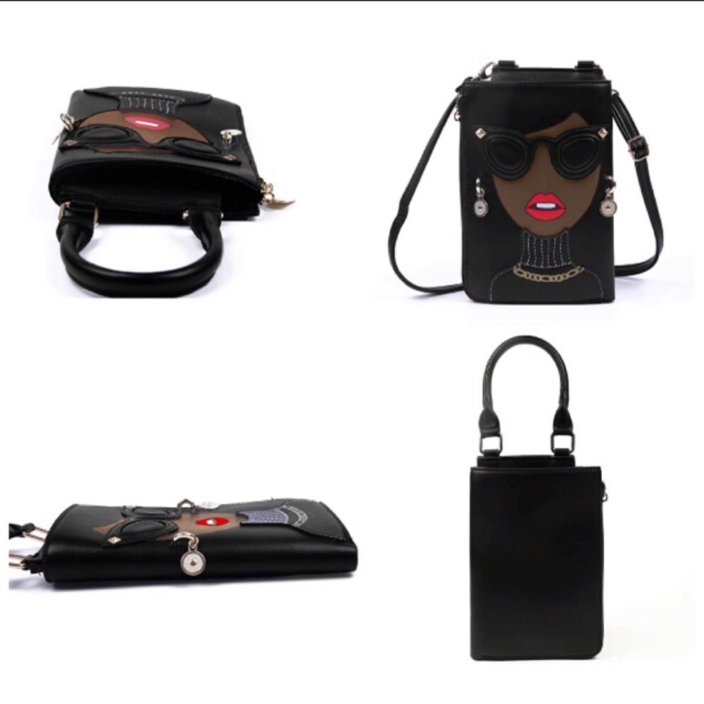 BLACK  PERSONALITY BAG CROSSBODY AND SATCHEL - Picture 5 of 6